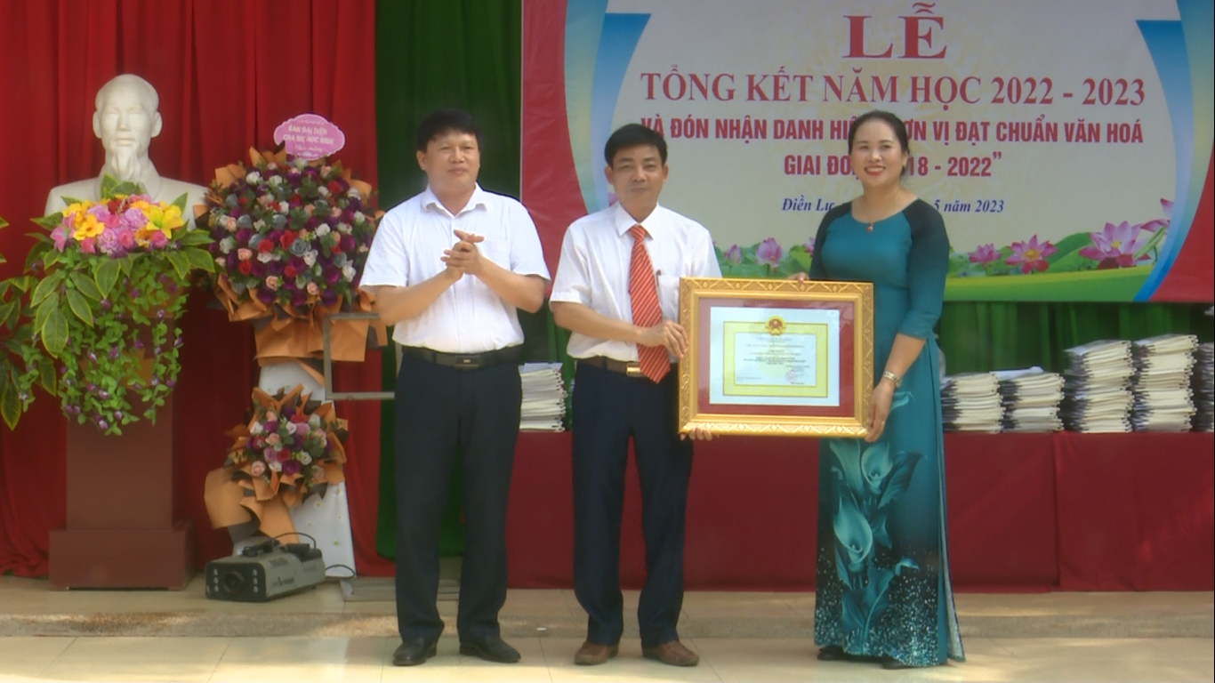 Trường Tiểu học Điền Lư vinh dự được Chủ tịch UBND tỉnh Thanh Hóa Quyết định Công nhận nhà trường đạt Danh hiệu “Đơn vị đạt chuẩn văn hóa cấp tỉnh” giai đoạn 2018-2022