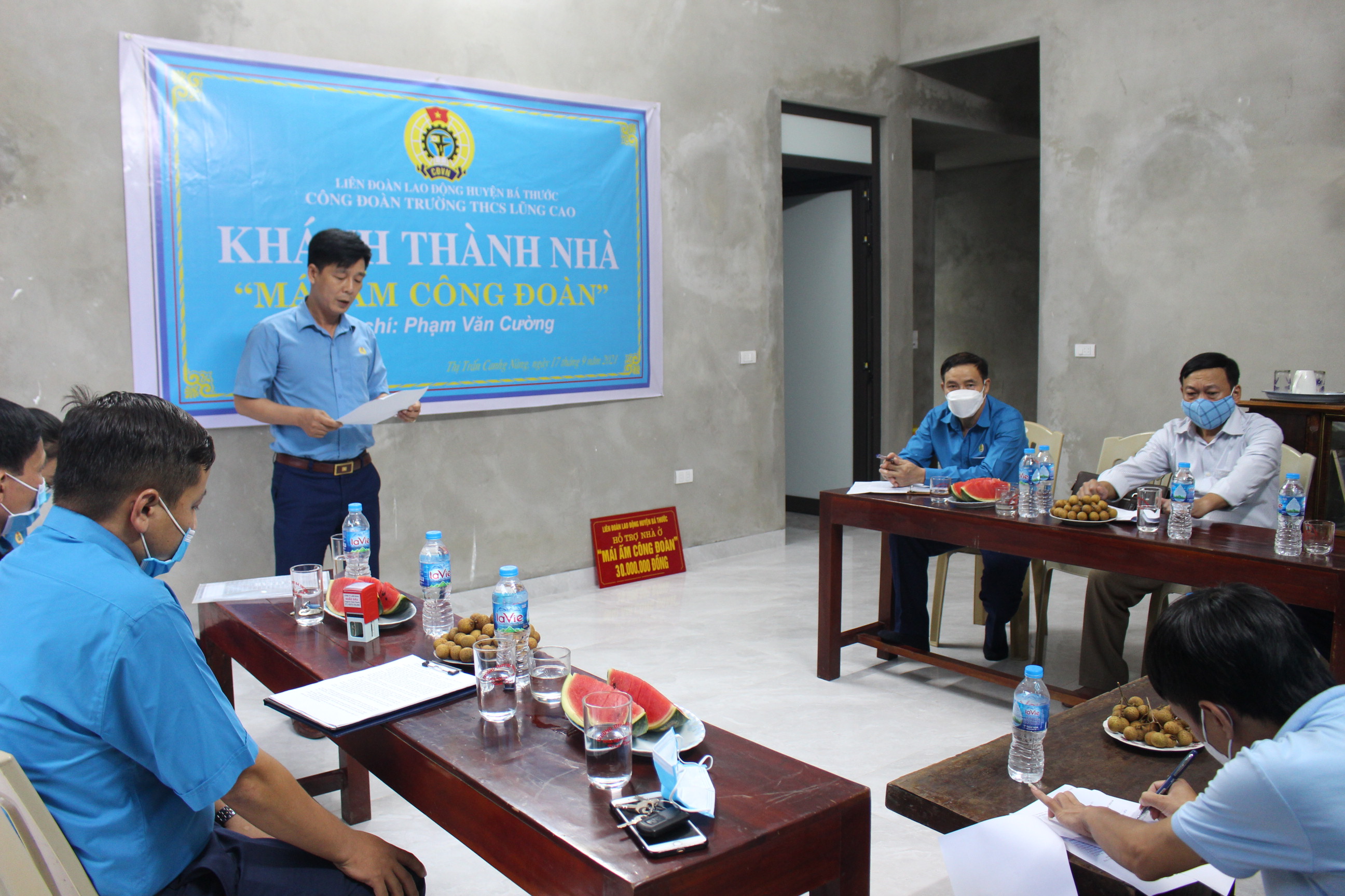 Lễ khánh thành nhà Mái ấm công đoàn cho đoàn viên Phạm Văn Cường