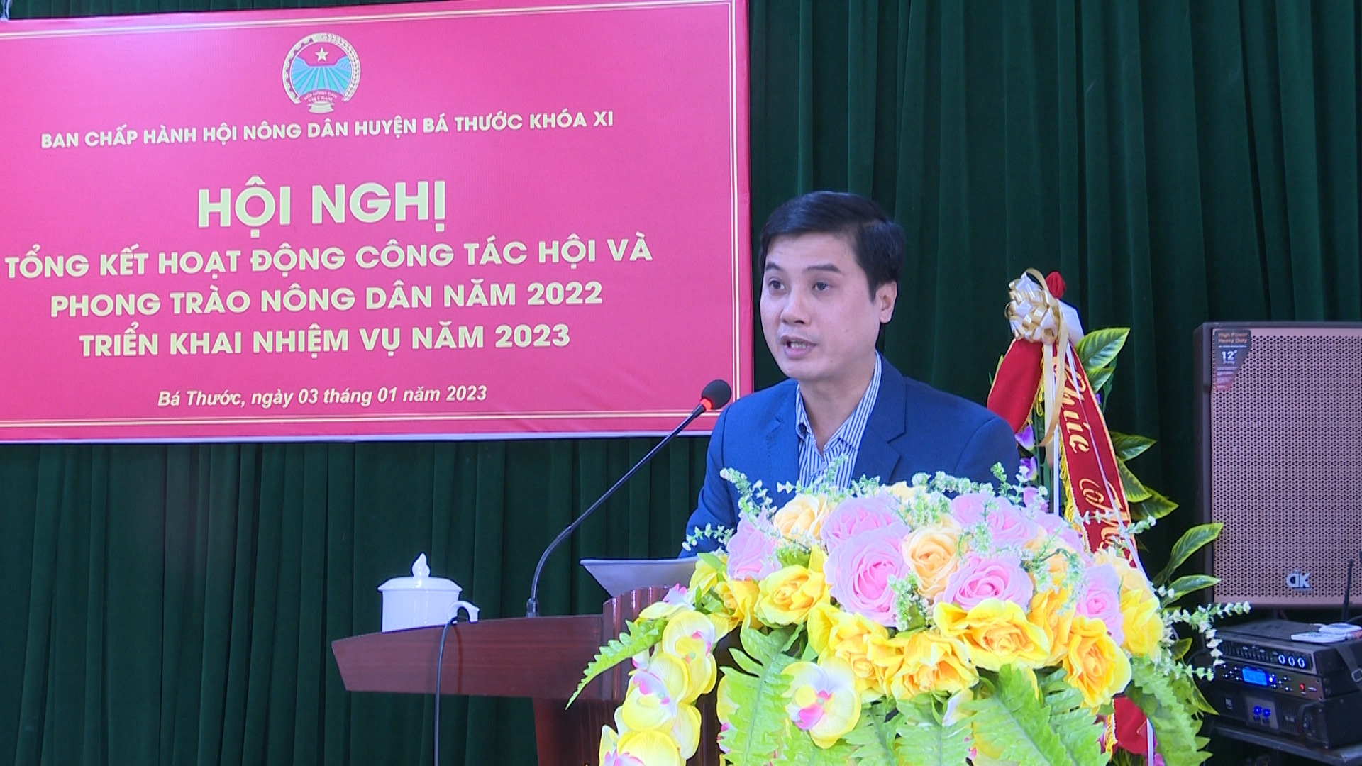 Đồng chí Trương Công Tuyến, Chủ tịch Hội Nông huyện khai mạc hội nghị