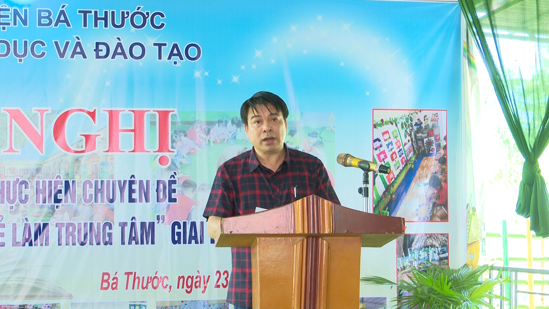Đồng chí Hà Tự Nhiên, Trưởng phòng GD&ĐT huyện kết luận hội nghị