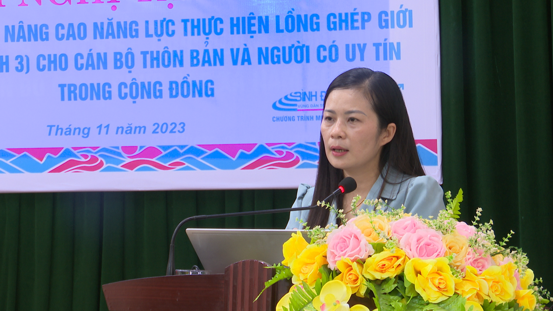 Đồng chí Lê Thị Hải Lý, Chủ tịch Hội LHPN huyện khai mạc hội nghị